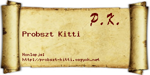 Probszt Kitti névjegykártya